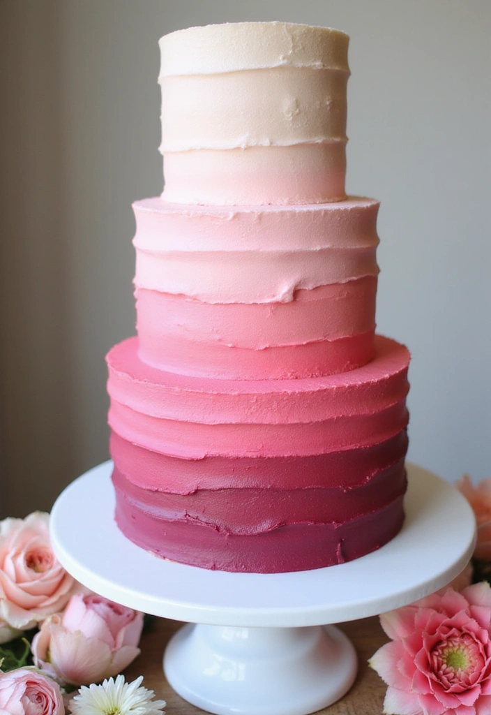 21 Minimalist Wedding Cakes That Will Steal Your Heart (You Won't Believe #12!) - 6. Ombre Bliss