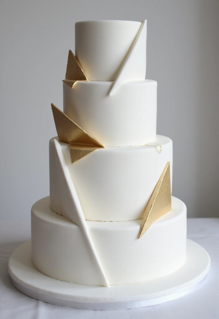 21 Minimalist Wedding Cakes That Will Steal Your Heart (You Won't Believe #12!) - 2. Geometric Marvel