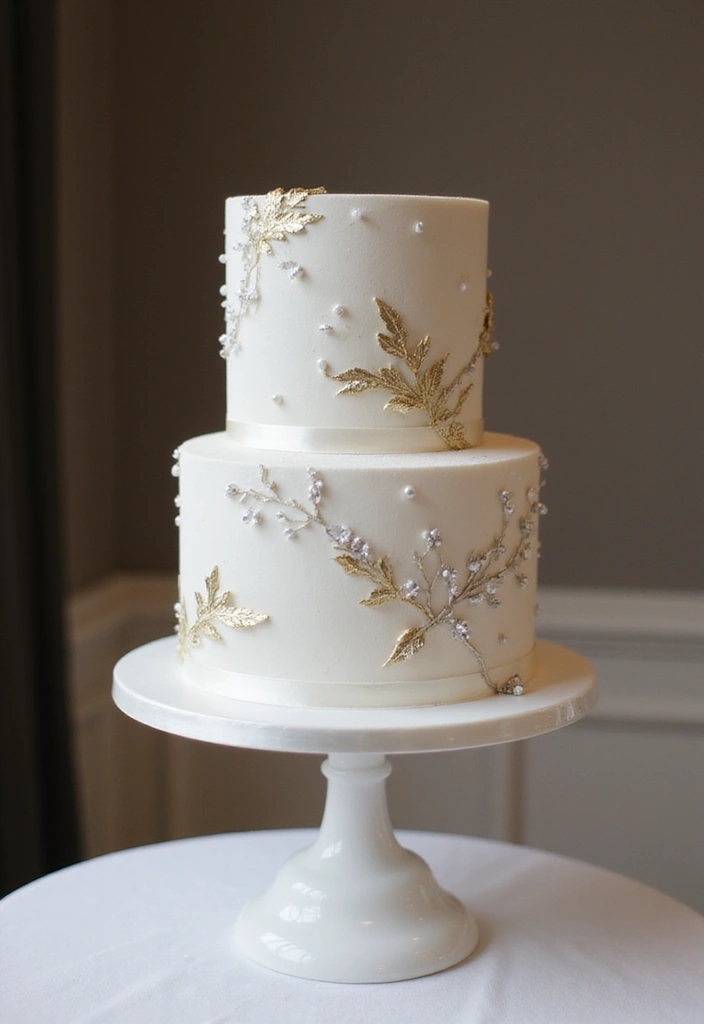 21 Minimalist Wedding Cakes That Will Steal Your Heart (You Won't Believe #12!) - 7. Metallic Accents