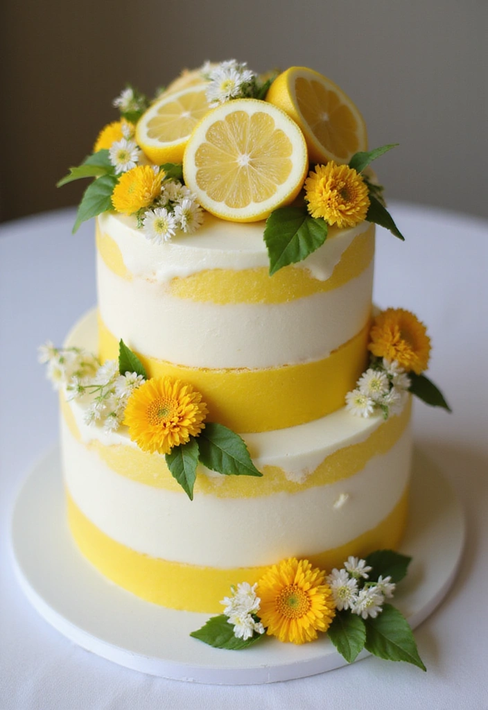 21 Minimalist Wedding Cakes That Will Steal Your Heart (You Won't Believe #12!) - 19. Layered Lemon Delight