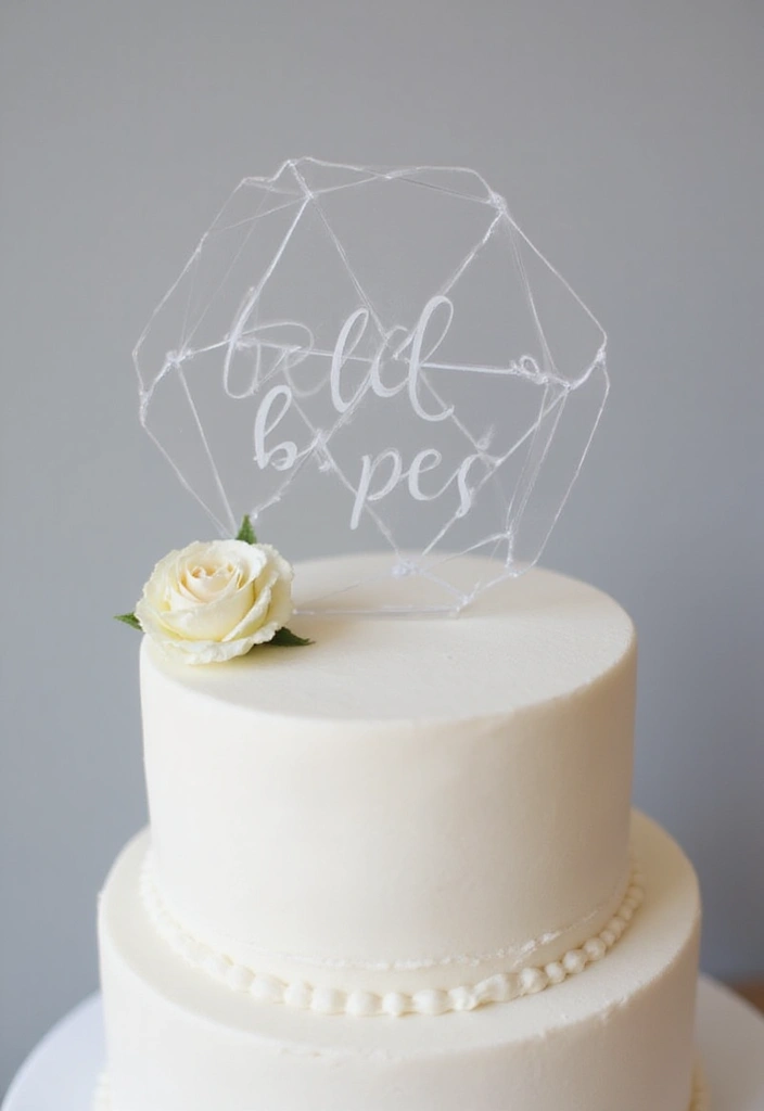 21 Wedding Cake Toppers That Will Steal the Show (You Won't Believe #7!) - 10. Minimalist Cake Toppers
