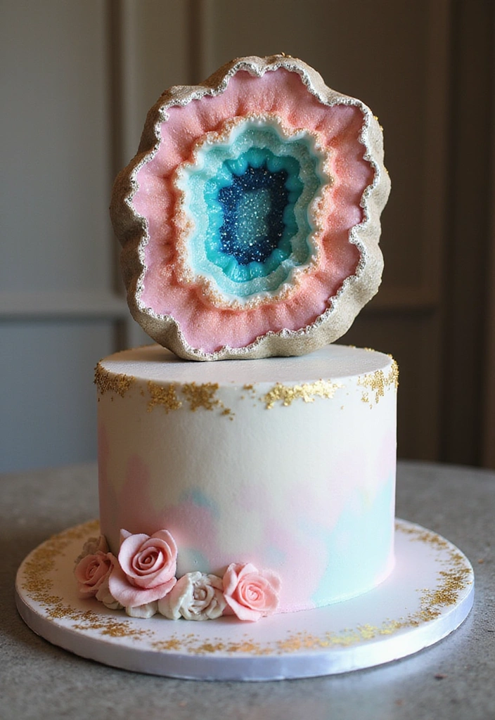 21 Wedding Cake Toppers That Will Steal the Show (You Won't Believe #7!) - 4. Sparkling Geode Toppers