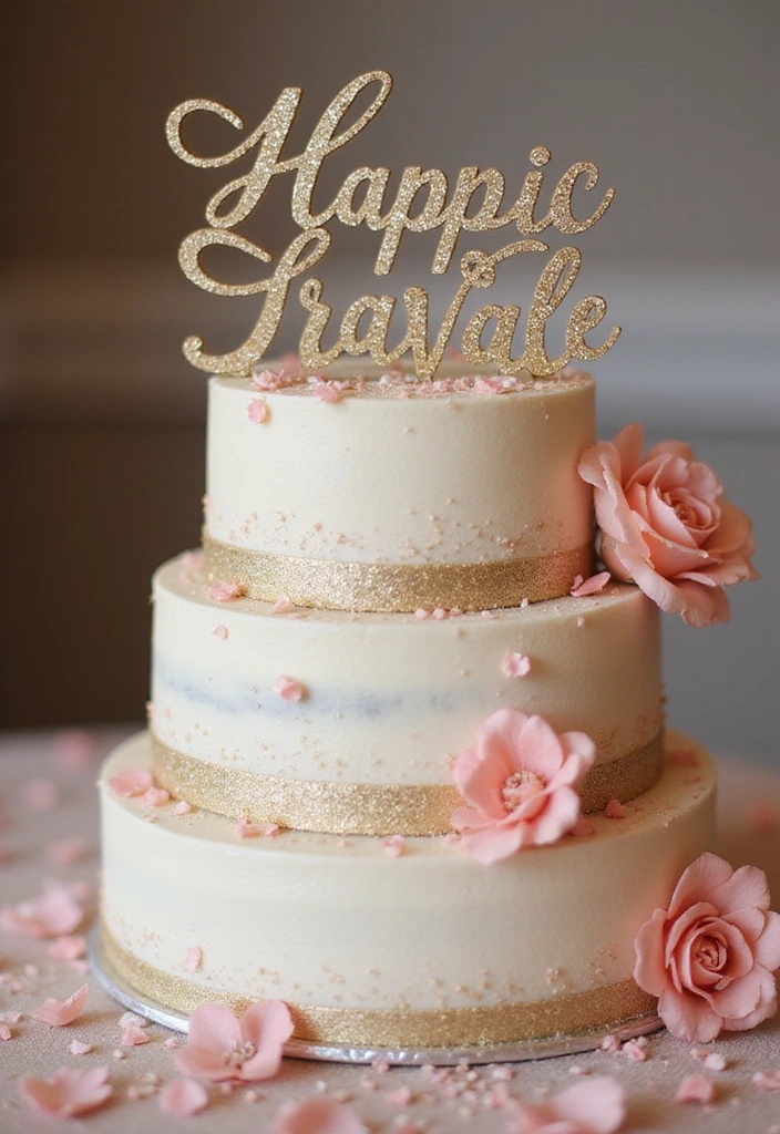 21 Wedding Cake Toppers That Will Steal the Show (You Won't Believe #7!) - 12. Sparkly Glitter Toppers