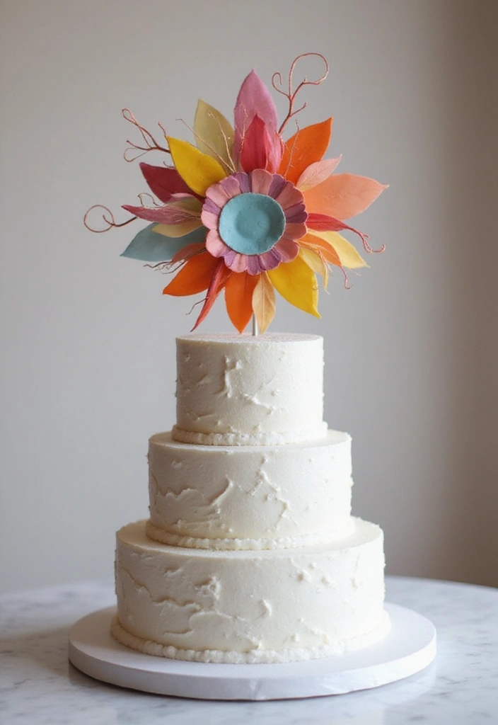 21 Wedding Cake Toppers That Will Steal the Show (You Won't Believe #7!) - 18. Artistic Abstract Toppers