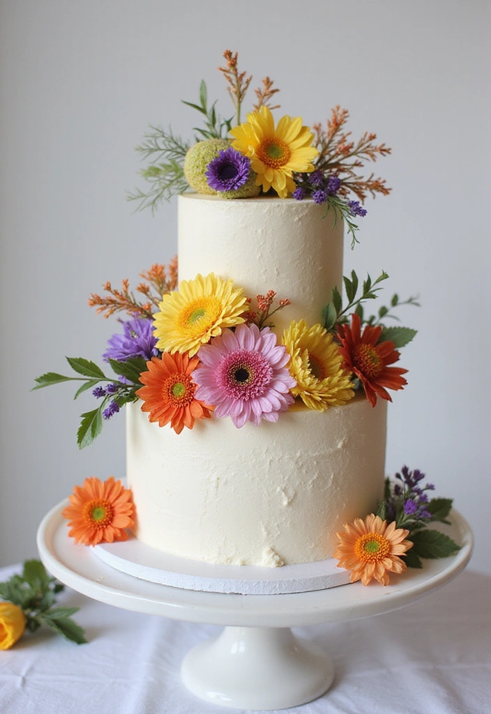 21 Wedding Cake Toppers That Will Steal the Show (You Won't Believe #7!) - 6. Edible Flower Toppers