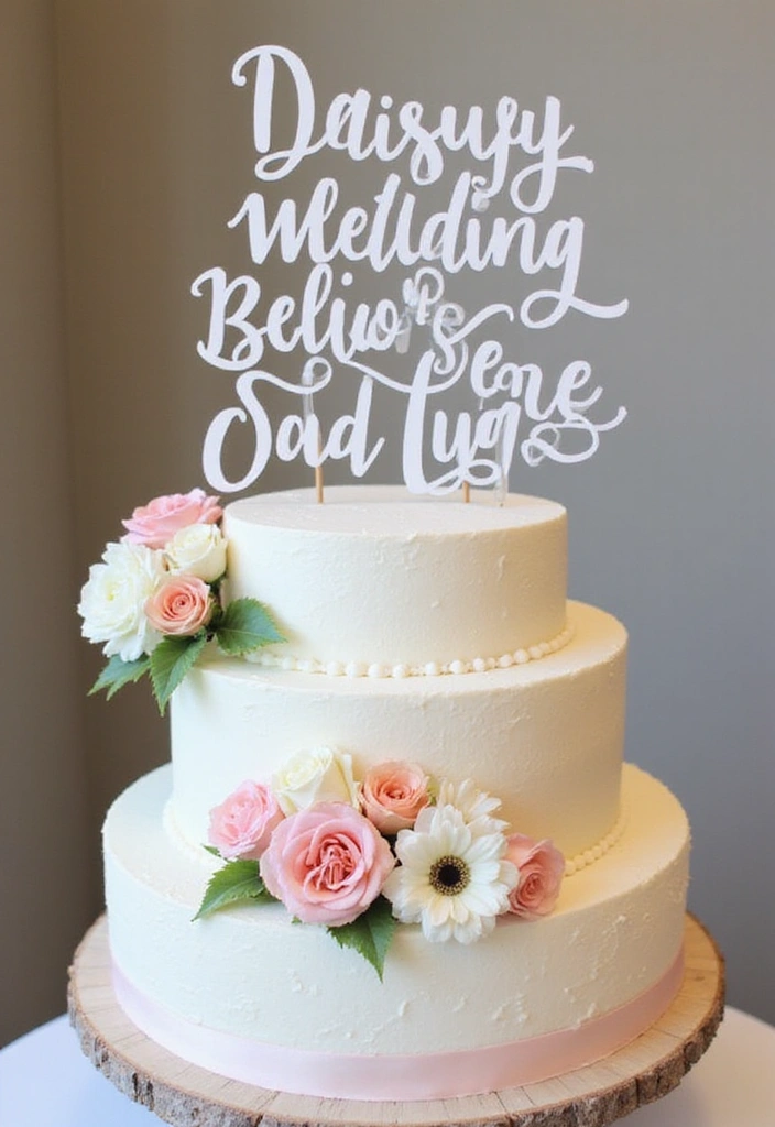 21 Wedding Cake Toppers That Will Steal the Show (You Won't Believe #7!) - 17. Bold Typography Toppers