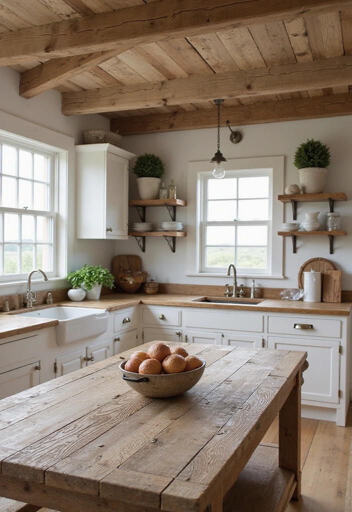 21 Coastal Kitchen Ideas That'll Make You Feel Like You're on Vacation Every Day! - 5. Rustic Wooden Elements