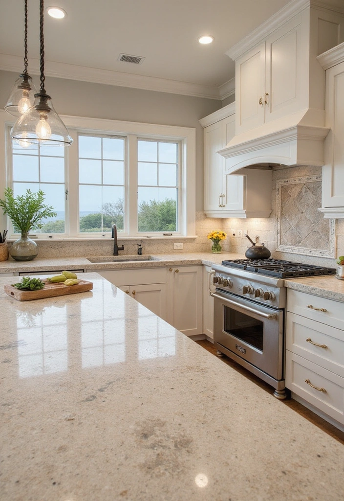 21 Coastal Kitchen Ideas That'll Make You Feel Like You're on Vacation Every Day! - 20. Natural Stone Countertops
