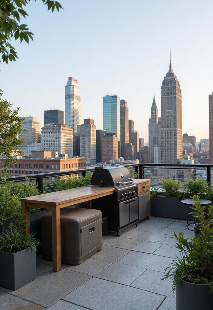21 Outdoor Kitchen Ideas That'll Make You Want to Host Every Weekend! - 15. The Urban Rooftop Kitchen