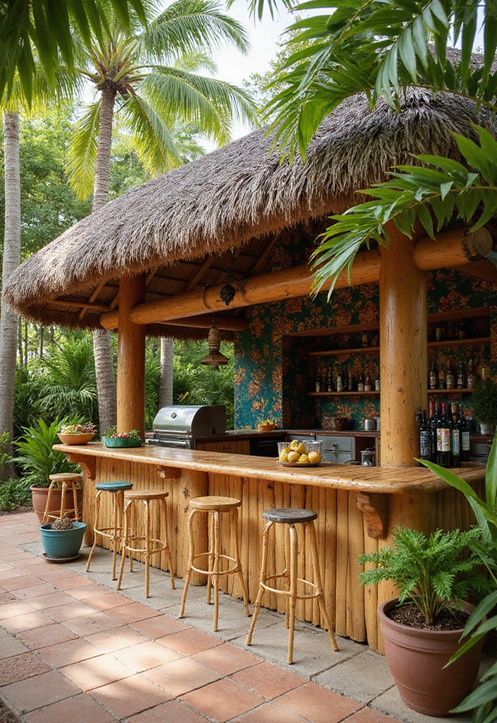21 Outdoor Kitchen Ideas That'll Make You Want to Host Every Weekend! - 10. The Tropical Retreat