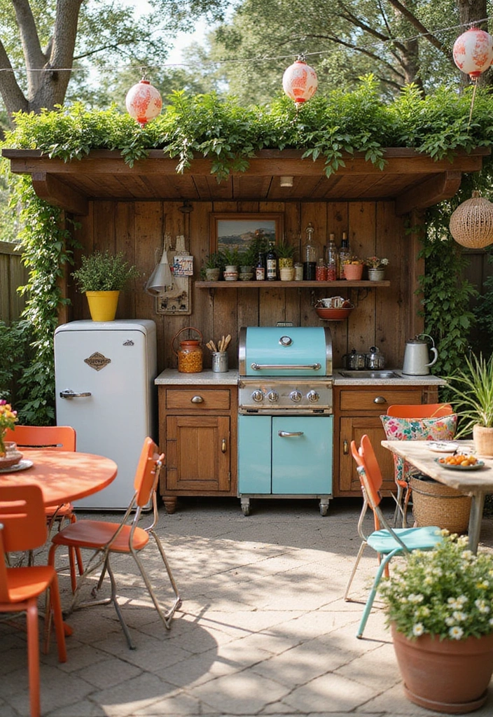 21 Outdoor Kitchen Ideas That'll Make You Want to Host Every Weekend! - 14. The Vintage Charm