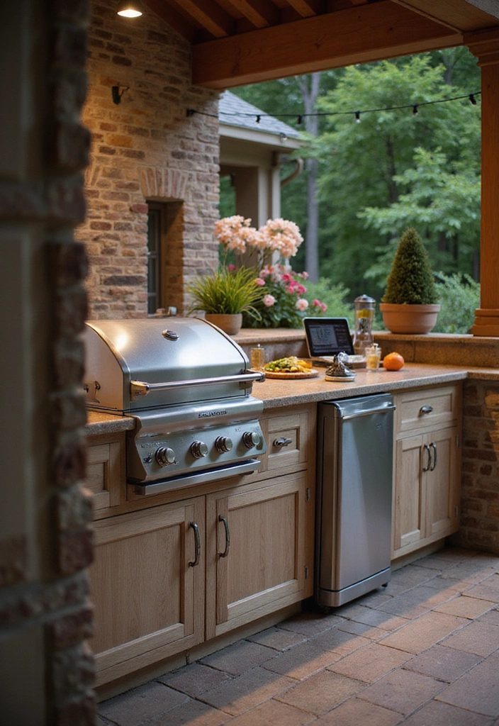 21 Outdoor Kitchen Ideas That'll Make You Want to Host Every Weekend! - 19. The Tech-Savvy Kitchen