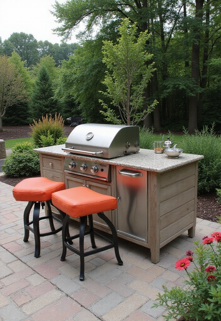 21 Small Outdoor Kitchen Ideas That Will Transform Your Backyard into a Culinary Paradise! - 6. Compact Barbecue Island