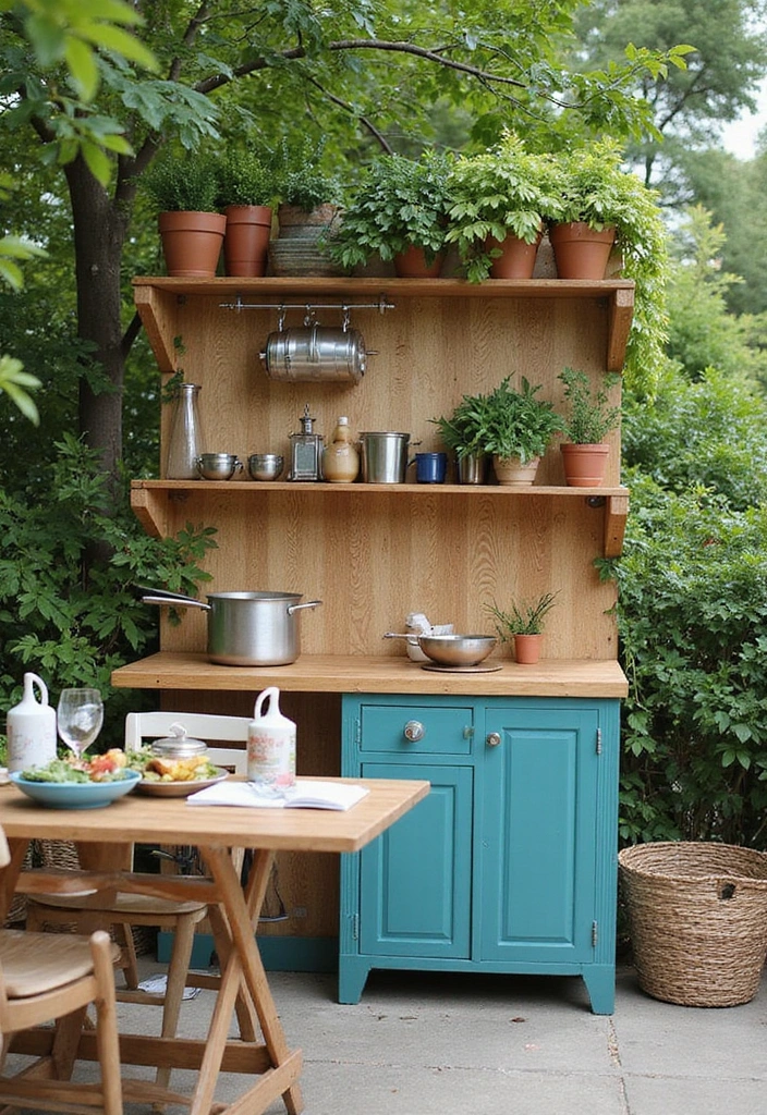 21 Small Outdoor Kitchen Ideas That Will Transform Your Backyard into a Culinary Paradise! - 2. Functional Foldable Workstation