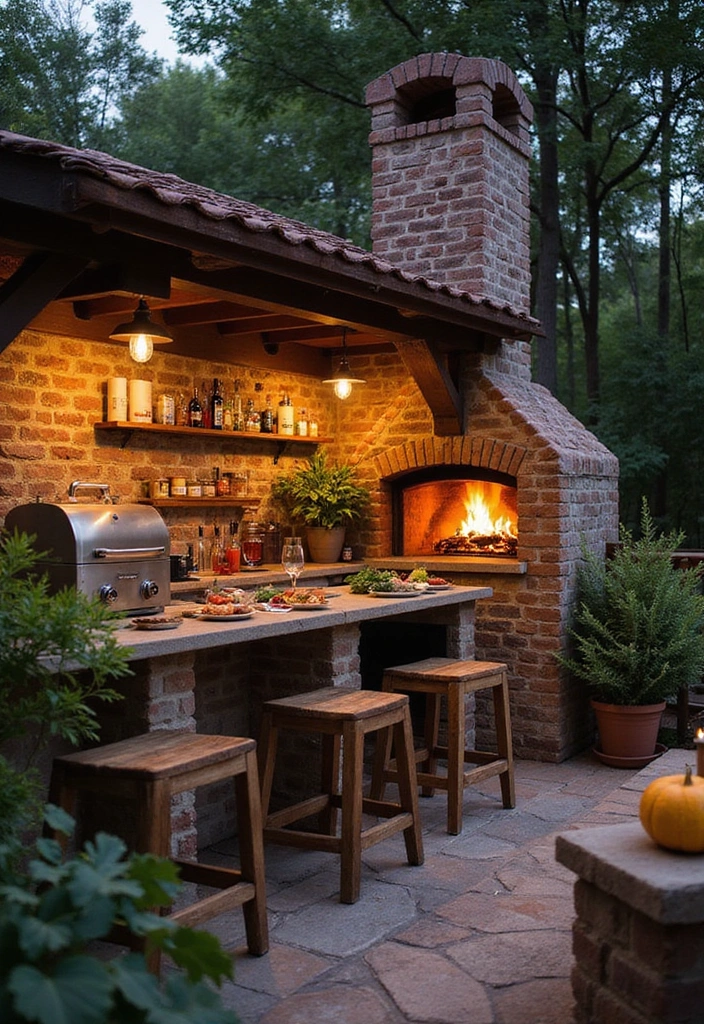 21 Small Outdoor Kitchen Ideas That Will Transform Your Backyard into a Culinary Paradise! - 3. Rustic Brick Oven Delight