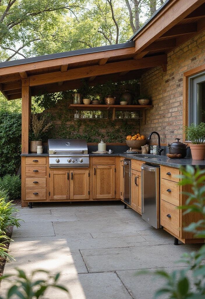 21 Small Outdoor Kitchen Ideas That Will Transform Your Backyard into a Culinary Paradise! - 21. Sustainable Outdoor Kitchen Design