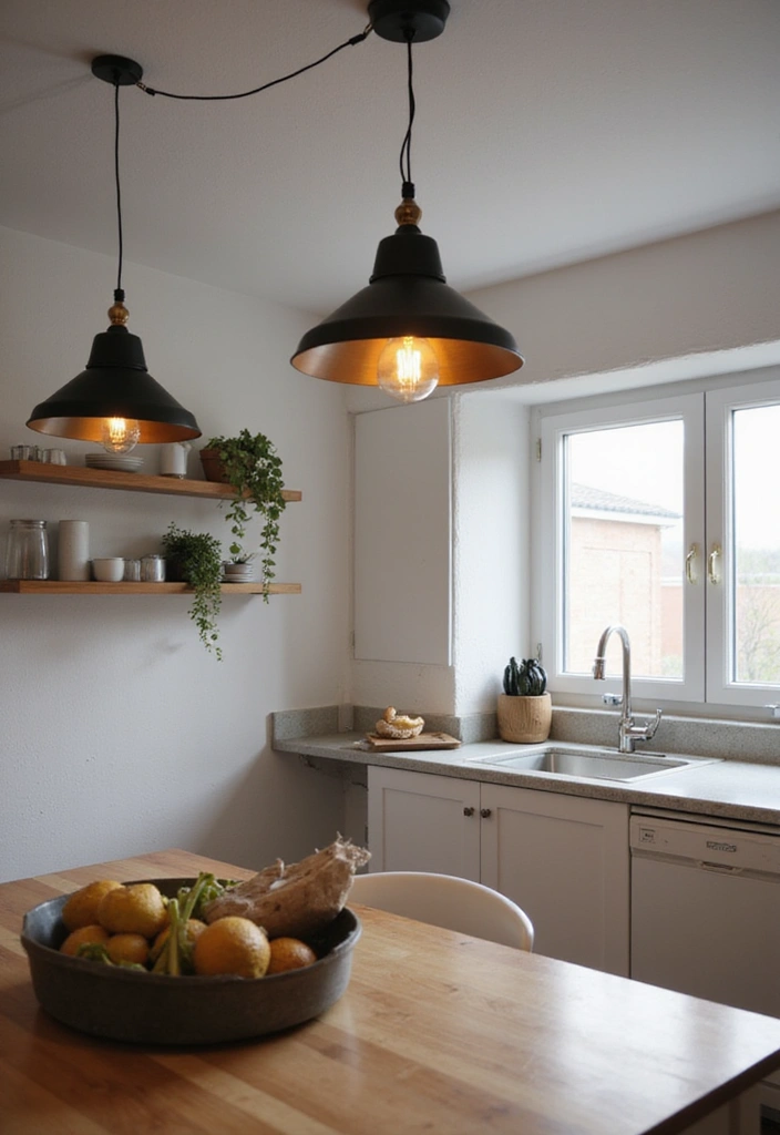21 Scandi Kitchen Designs That Will Transform Your Cooking Space into a Chic Haven! - 12. Statement Lighting as Artwork