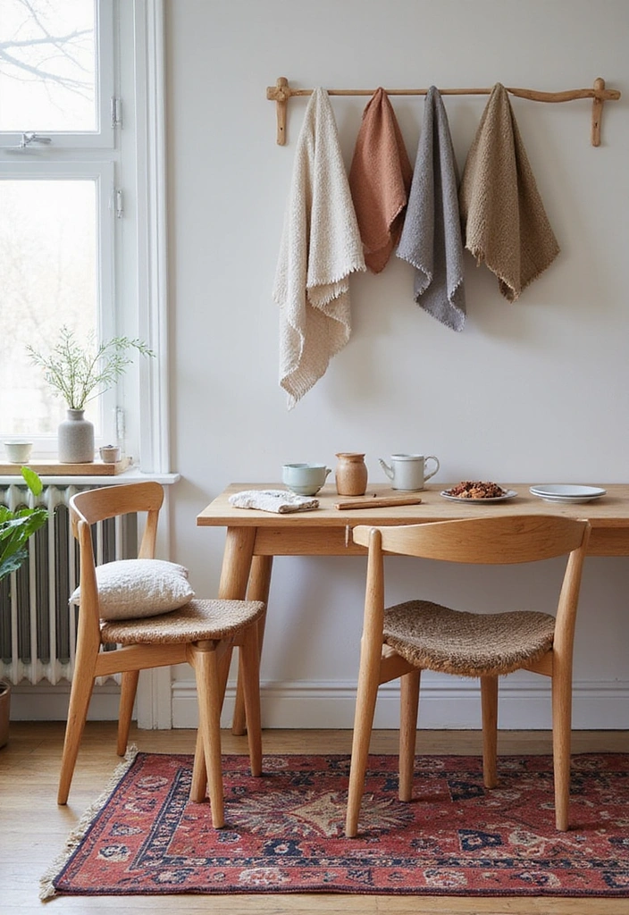 21 Scandi Kitchen Designs That Will Transform Your Cooking Space into a Chic Haven! - 7. Cozy Textiles for Comfort