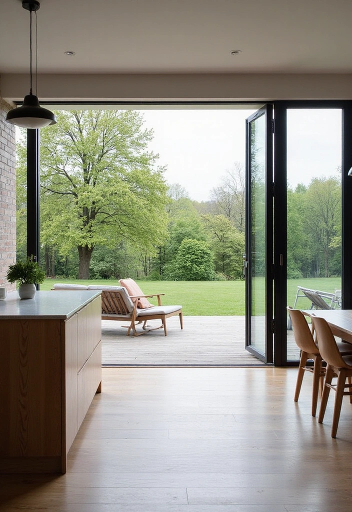 21 Scandi Kitchen Designs That Will Transform Your Cooking Space into a Chic Haven! - 13. Seamless Indoor-Outdoor Transition