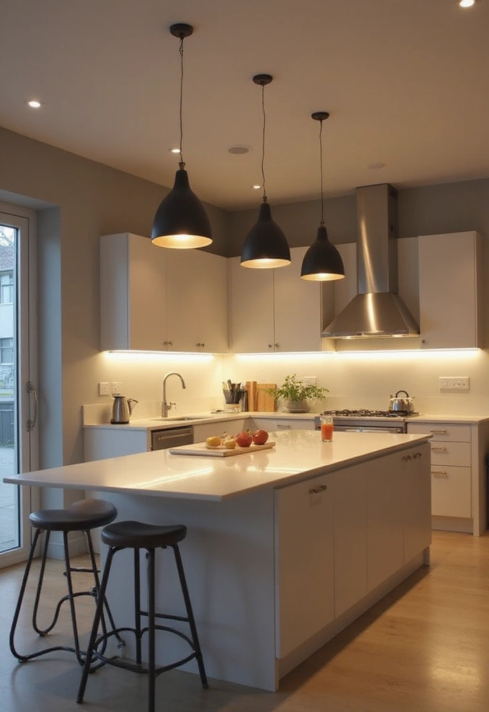 21 Minimalist Kitchen Designs That Will Transform Your Cooking Space! - 7. Minimalistic Lighting